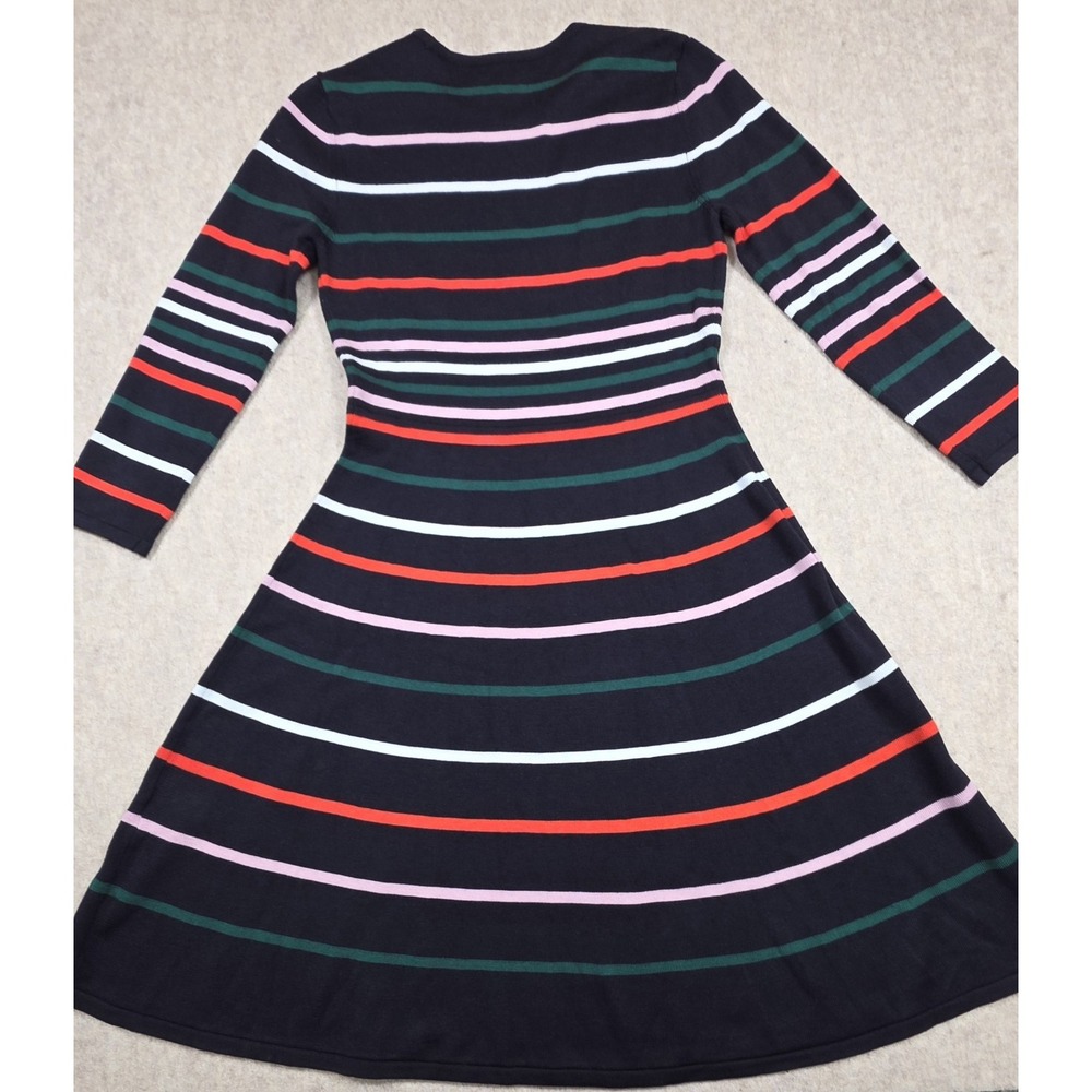 Vince Camuto Sweater Dress Knee Length A-line Stripe Rainbow Stretch XS - Picture 3 of 9